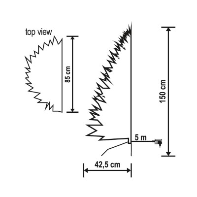 Brad artificial, jumatate, lumina LED integrata, 150 cm - KMF 7/150